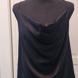 Express Black Satin Cowl Neck Camisole